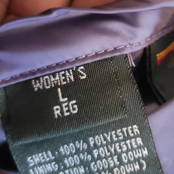 EDDIE BAUER WOMEN'S SZ L REVERSIBLE Purple Puffer Vest EXCELLENT COND - Picture 4 of 6